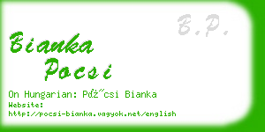 bianka pocsi business card